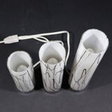 3 glass table lamps by Herstal, Denmark 1980