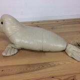 Omersa seal, white leather foot rest