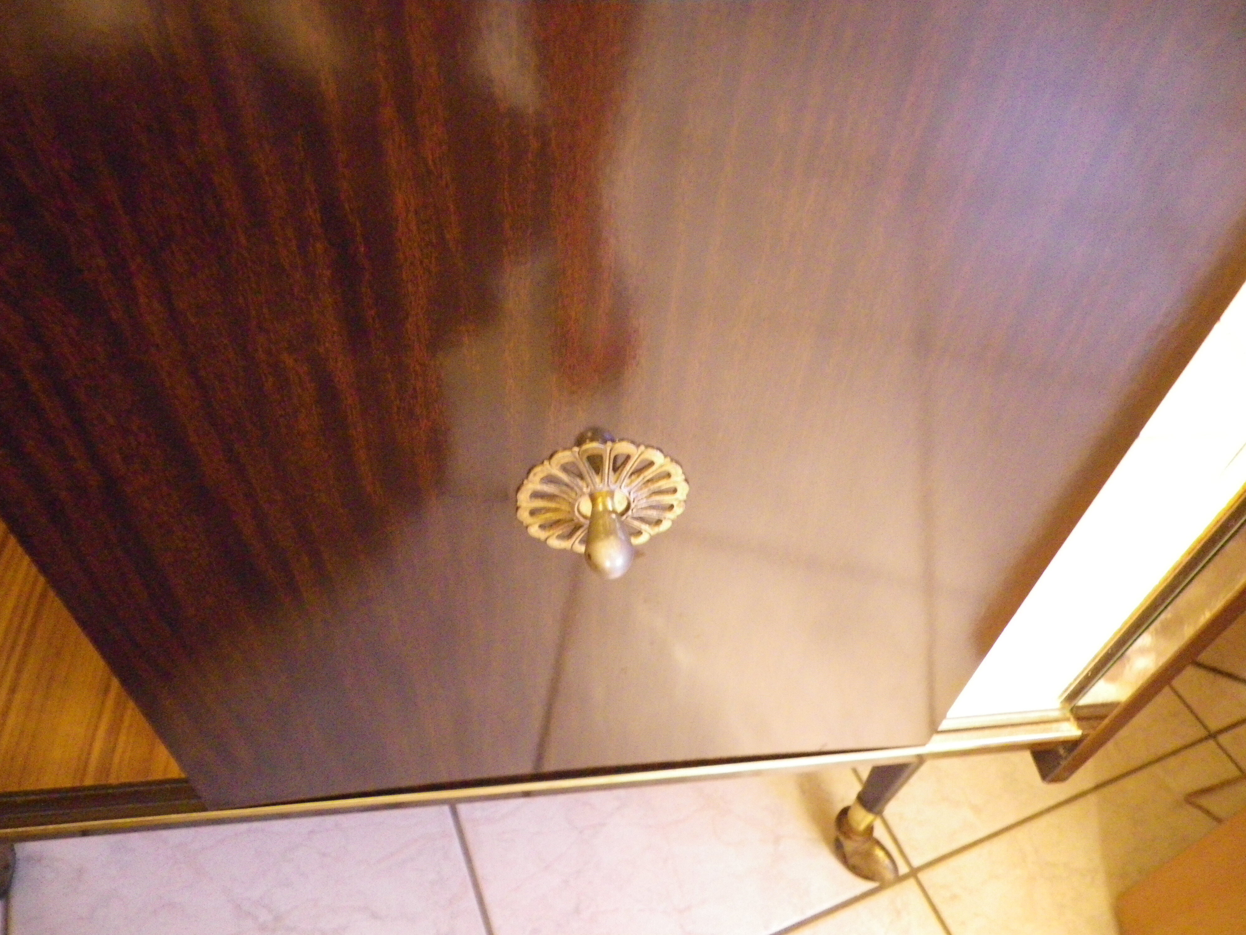Bar furniture on formica wheels with mirror and lighting - 50s