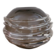 Smoked glass vase with applied threads – 1970s