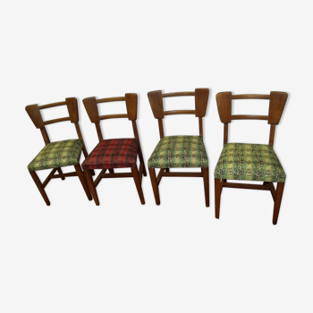 Lot de 4 chaises vintage 1950