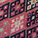 3x9 navy blue & pink turkish runner rug 79x272cm