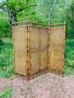 Vintage rattan screen