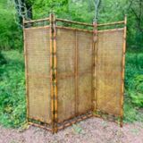 Vintage rattan screen