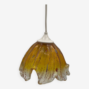Murano blown glass pendant light with Murrine, Italy 1970