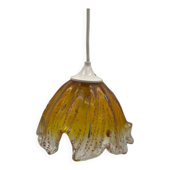 Murano blown glass pendant light with Murrine, Italy 1970