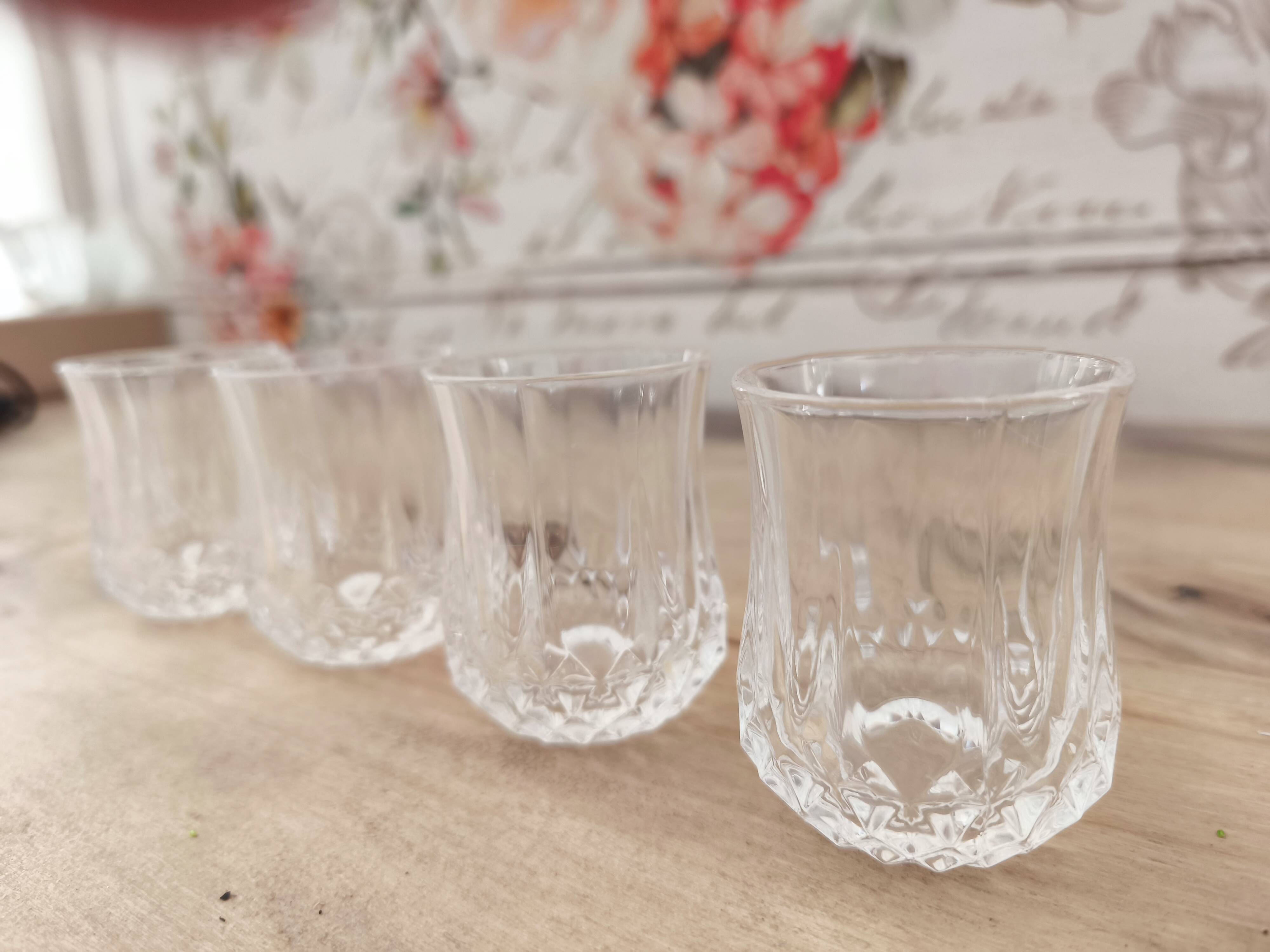 Lot de 4 verres à liqueur forme gobelet Cristal d'Arques modèle Longchamp