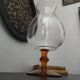 Vintage 70s glass stemmed vase