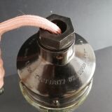 1990s Russian Soviet glass mason jar table lamp lantern Industrial