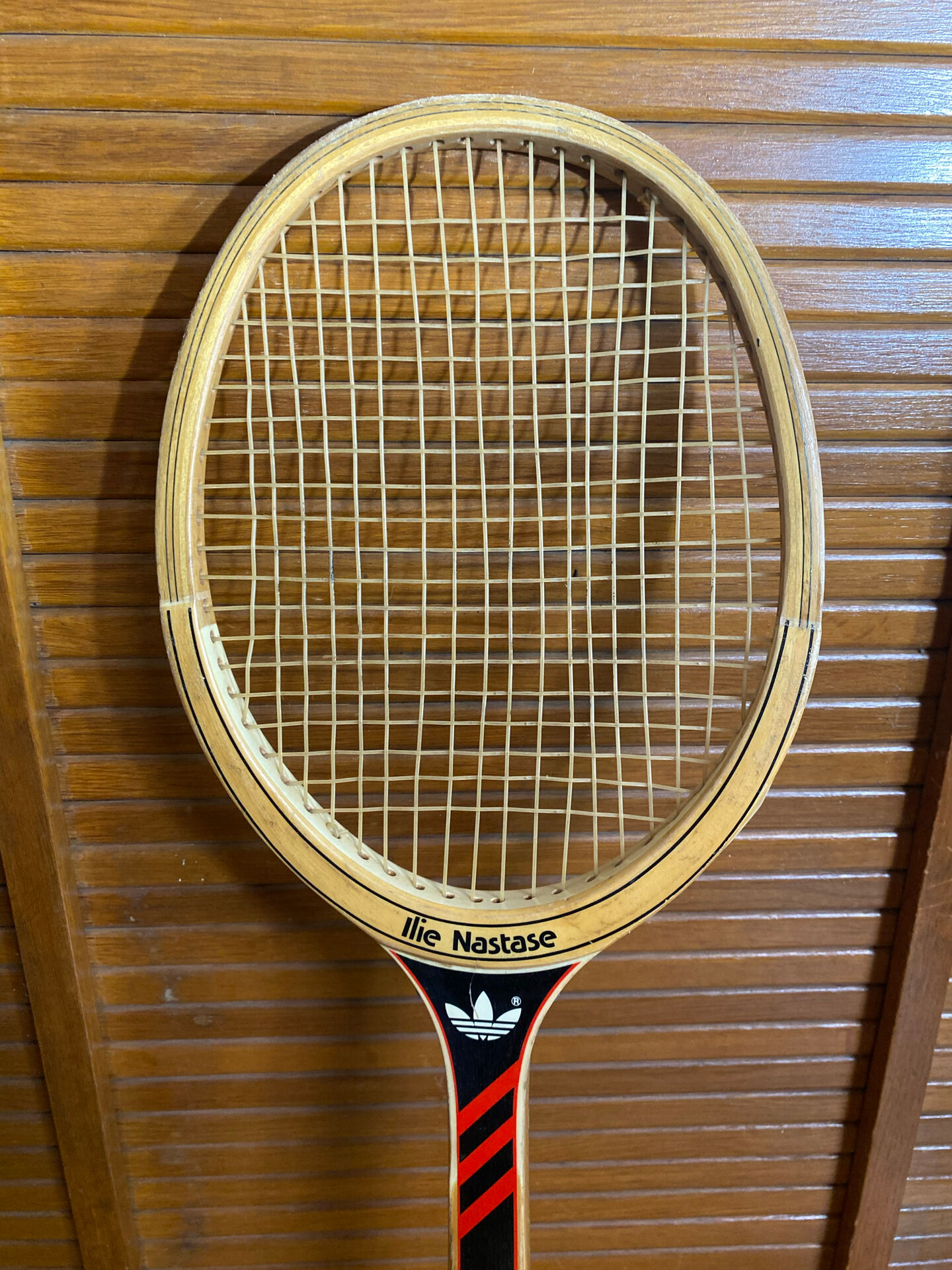 Vintage adidas tennis racket ilie năstase wood + case #e2