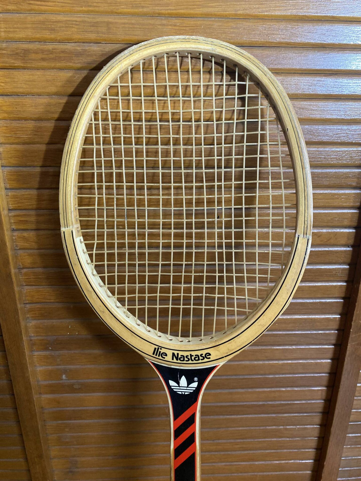 Vintage adidas tennis racket ilie năstase wood + case #e2