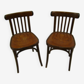 Paire de chaises bistrot gaufrée