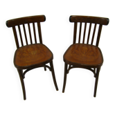 Pair of embossed bistro chairs