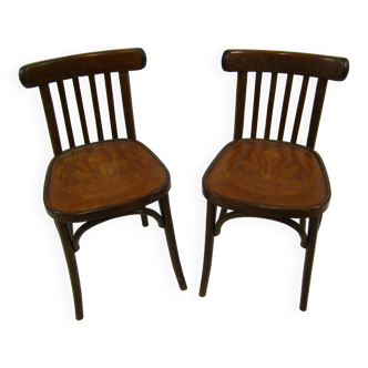 Pair of embossed bistro chairs