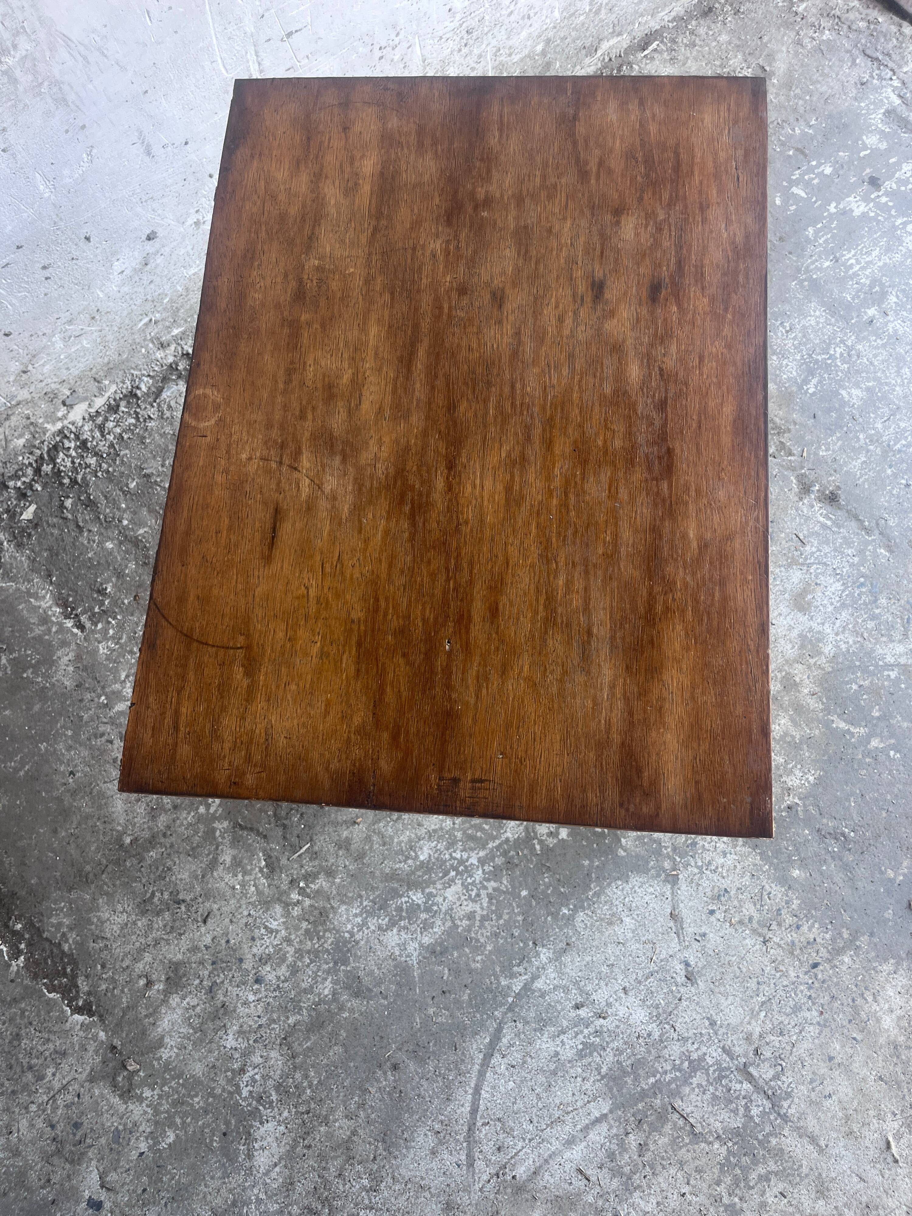 French Reconstruction Wooden Side Table, 1950s