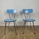 Duo de chaises en formica bleu ciel