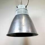 Vintage Silver Industrial Factory Pendant Lamp from Elektrosviti, 1960s