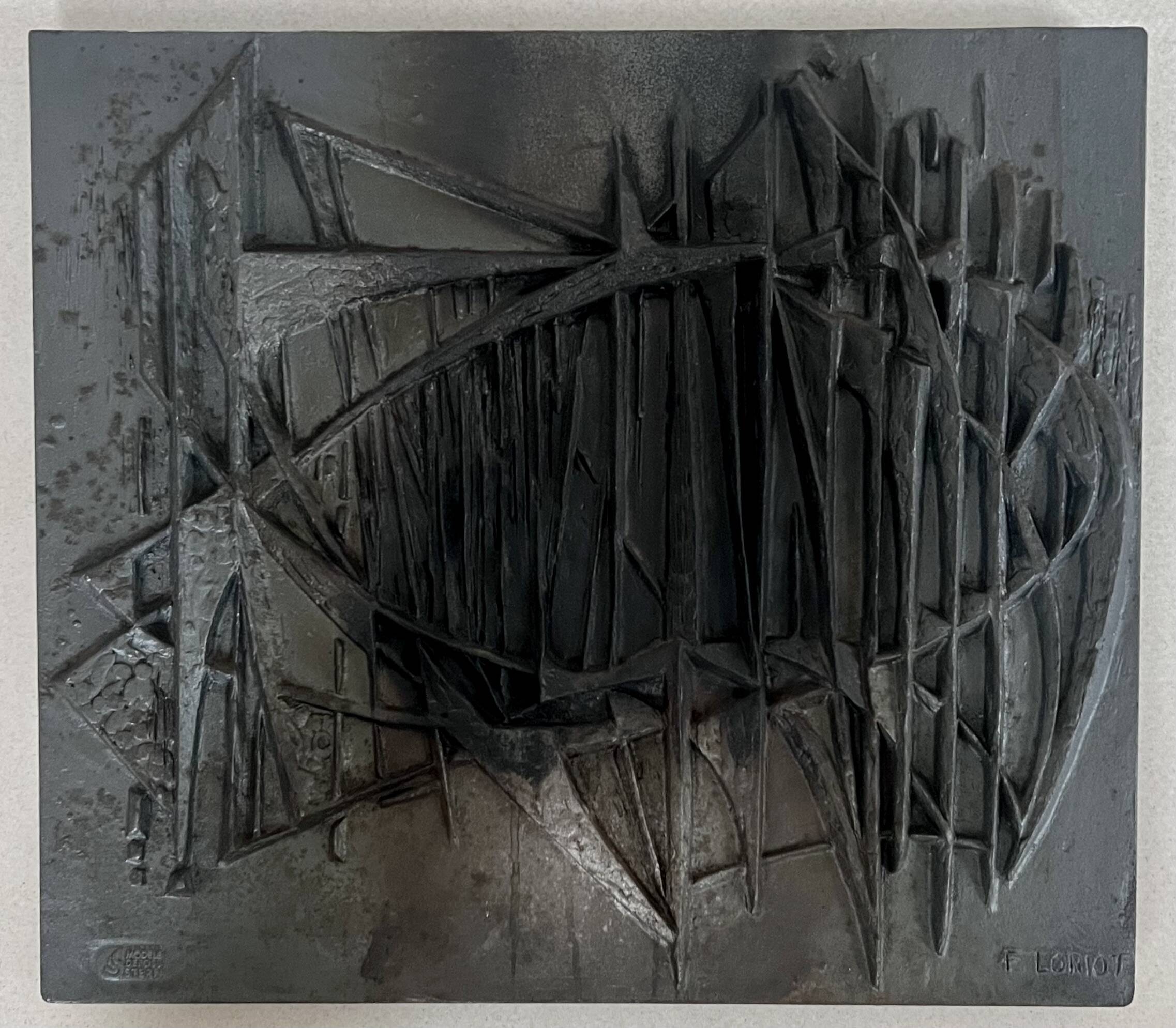 Fireplace plate by designer F. Loriot for Stern, France 1970s