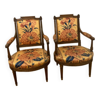 2 Louis XVI style armchairs