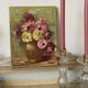 Painting bouquet, oil on canvas on frame flowers 35X27.