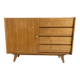 Blonde wood buffet Jiri Jiroutek, model U458 from the 1960s, with 4 drawers and a door.