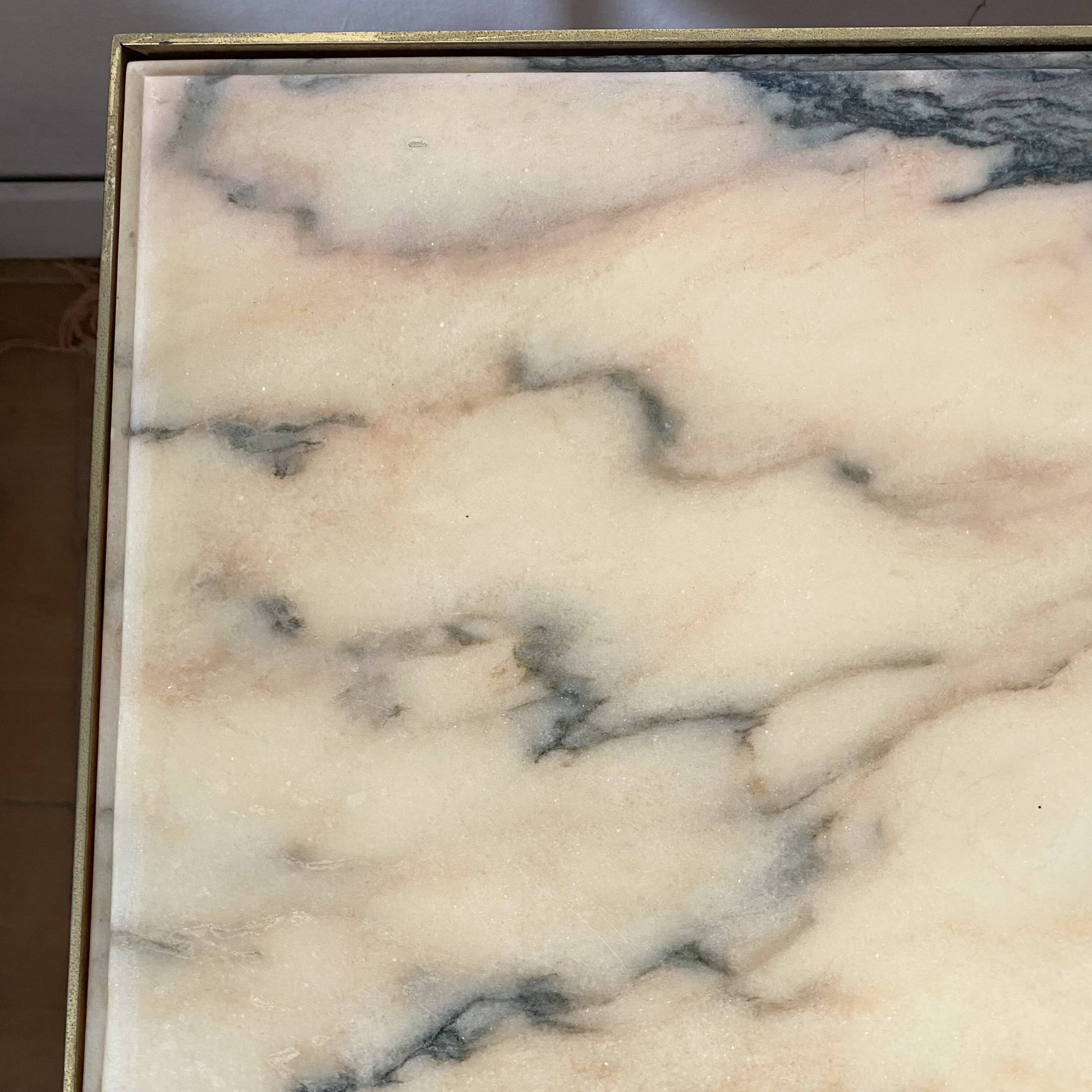 Vintage coffee table in marble and gold-tone metal