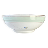 Saladier porcelaine vintage fleuri blanche verte SALINS 66 de 1950s