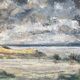 Peinture abstraite bord de mer orageaux