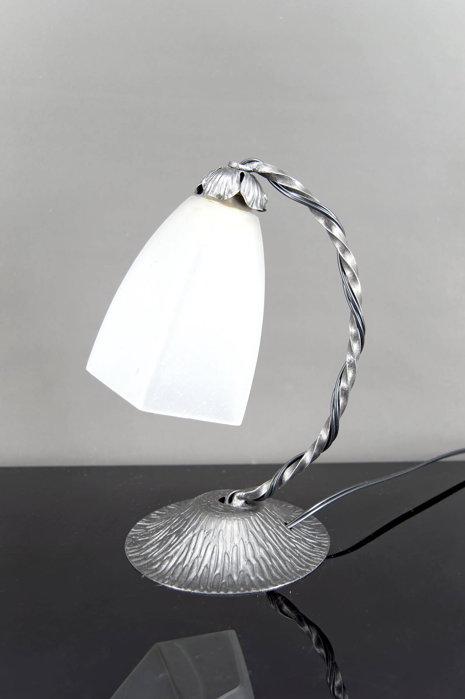 Art Deco Wrought Iron Lamp, France, c. 1930