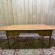Louis XVI style flat desk in cherry wood and leather