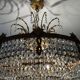 Old bronze waterfall chandelier with crystal tassels