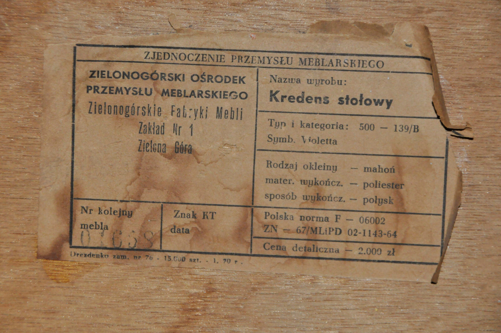 Commode Violetta République Populaire de Pologne PRL