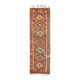 1970s Vintage Turkish Hand-Knotted Wool Cotton Orange Runner Rug 104x338