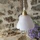 Suspension fleur Vintage en verre moulé rose