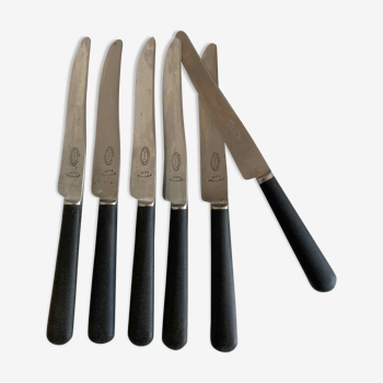 Set de 6 couteaux Dehillerin brasserie 1900 en bois ébène et acier