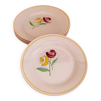 Lot de 5 assiettes à desserts Digoin Sarreguemines