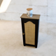 Meuble coffre bois et cannage