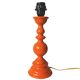 Large vintage lamp base in orange lacquered wood