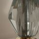 Pied de lampe en verre et métal doré