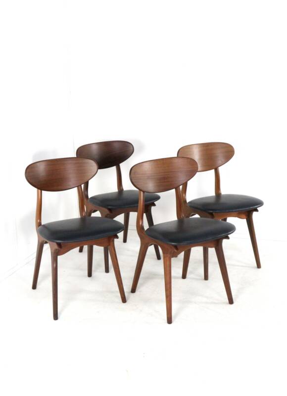 Set of 4 AWA chairs 'Weert' - full restored dutch design