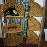 Pair of rattan shelves