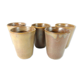 5 tasses à café de Digoin en grès