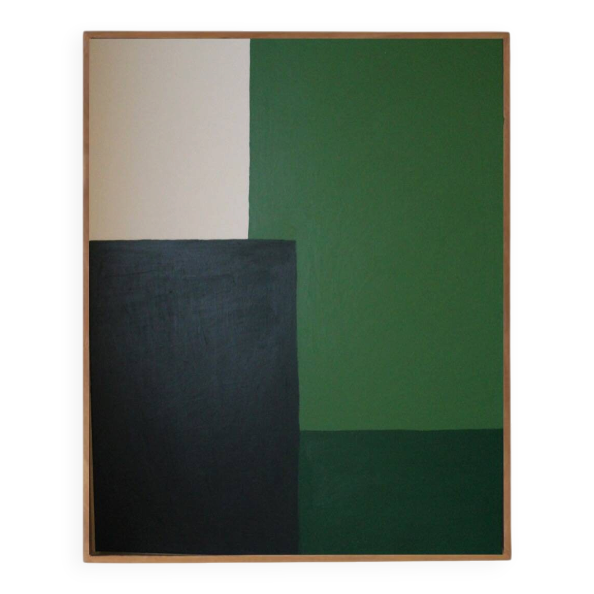 Contemporary minimalist painting "Green Composition" 100x80cm