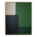 Contemporary minimalist painting "Green Composition" 100x80cm