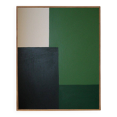 Peinture minimaliste contemporaine "Composition verte" 100x80cm