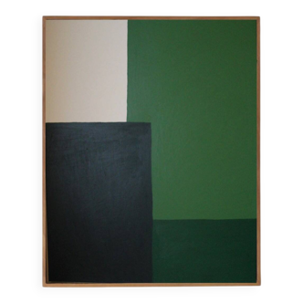 Contemporary minimalist painting "Green Composition" 100x80cm