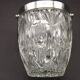 Quality Cut Glass French Vintage Ice Bucket Silver Metal Carry Handle 4507