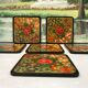 6 under glass decorated with flowers