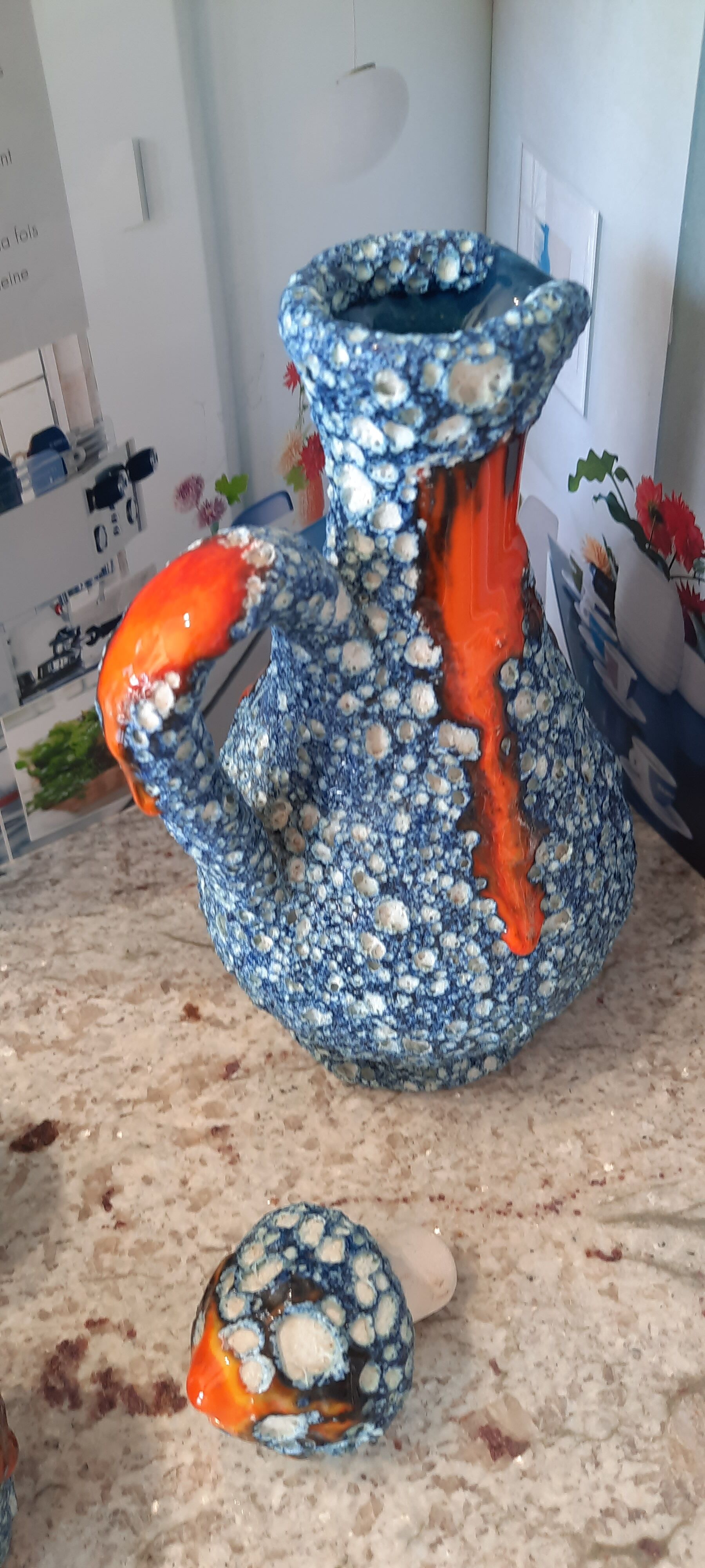 Vallauris sea foam ceramic liquor service