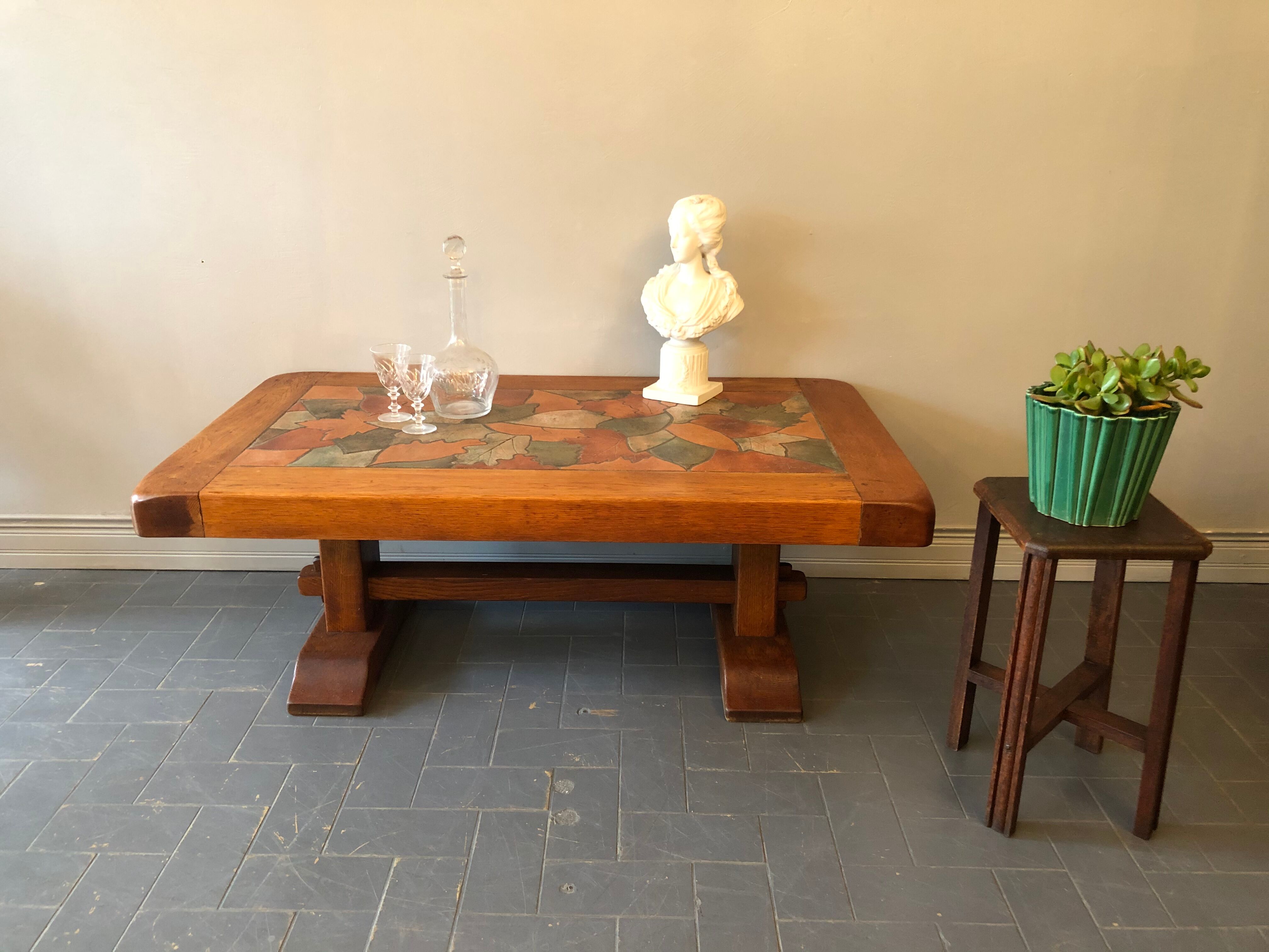 Oak and ceramic coffee table